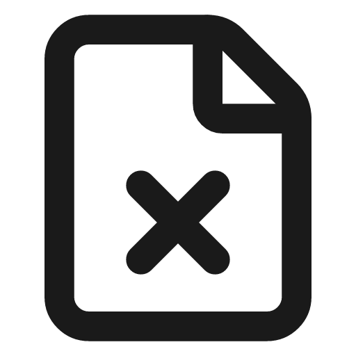 File x icon, line style, from Lucide