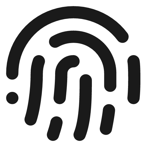 Fingerprint pattern icon, line style, from Lucide