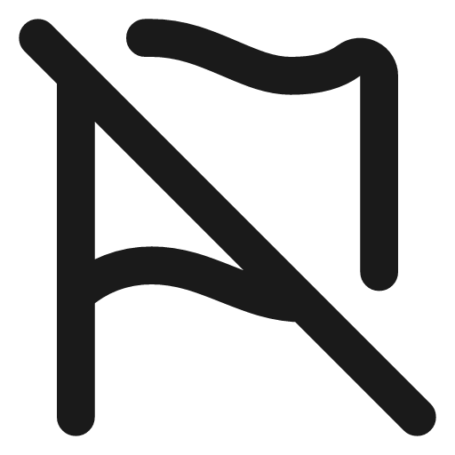 Flag off icon, line style, from Lucide