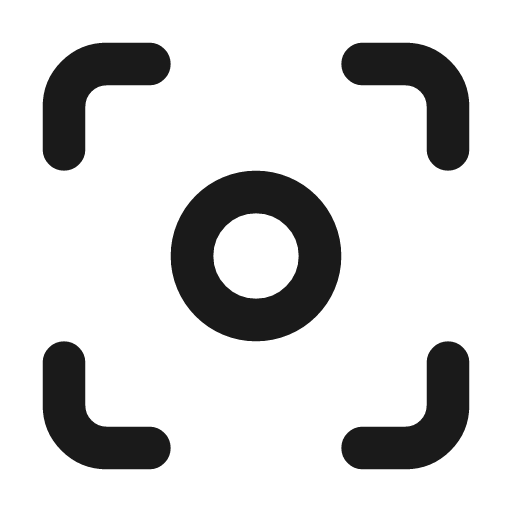 Focus icon, line style, from Lucide