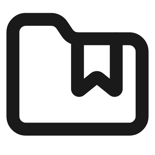 Folder bookmark icon, line style, from Lucide