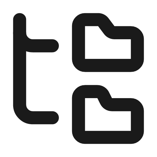 Folder tree icon, line style, from Lucide