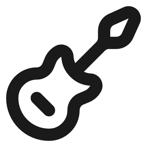 Guitar electric icon, line style, from Lucide