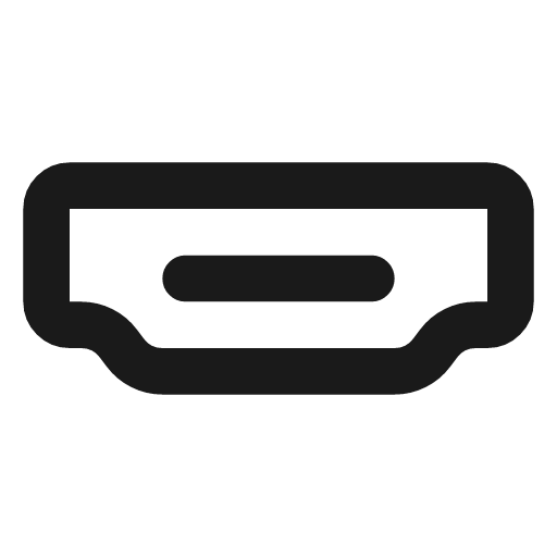 Hdmi port icon, line style, from Lucide