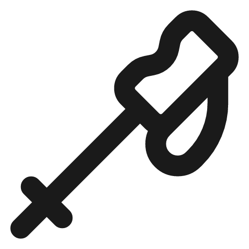 Hiking stick icon, line style, from Lucide