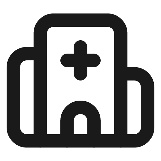 Hospital icon, line style, from Lucide
