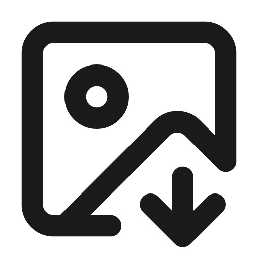 Image down icon, line style, from Lucide