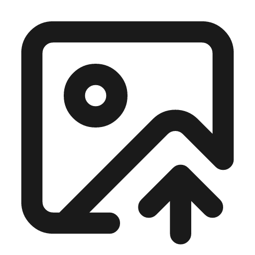 Image up icon, line style, from Lucide