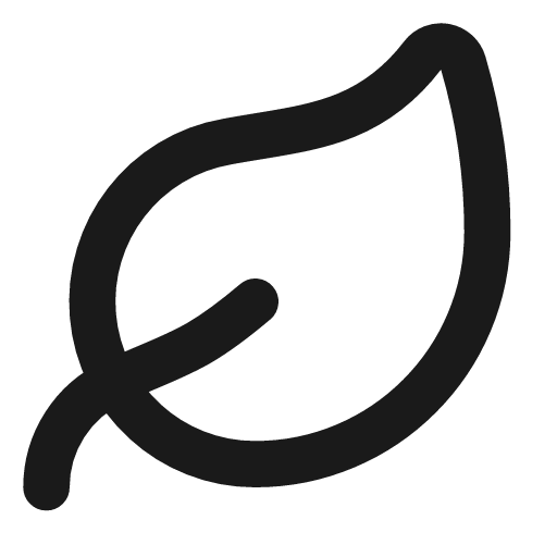Leaf icon, line style, from Lucide