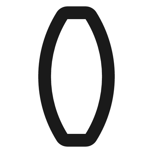 Lens convex icon, line style, from Lucide