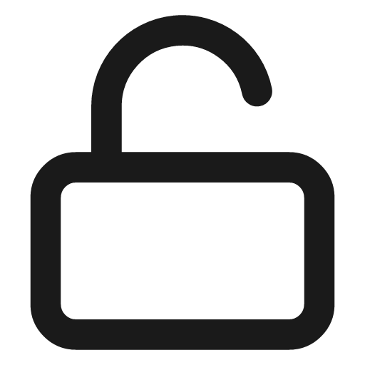 Lock open icon, line style, from Lucide