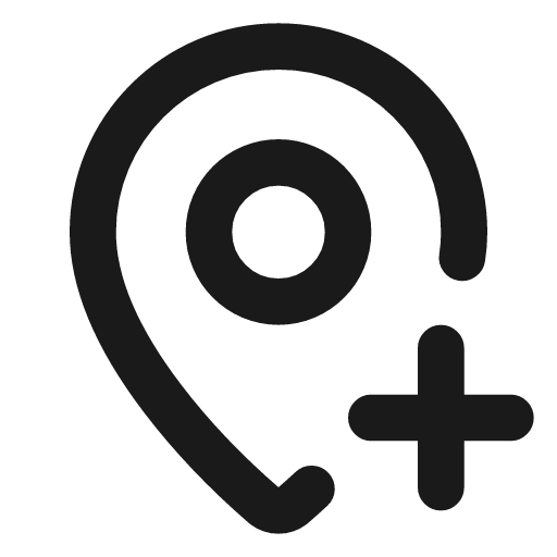 Map pin plus icon, line style, from Lucide
