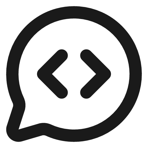 Message circle code icon, line style, from Lucide