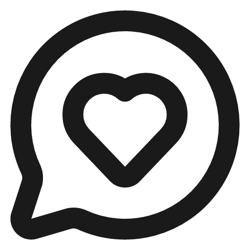Message circle heart icon, line style, from Lucide