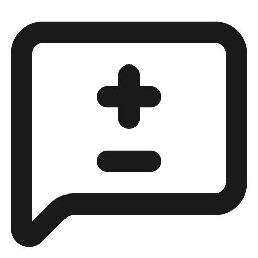 Message square diff icon, line style, from Lucide