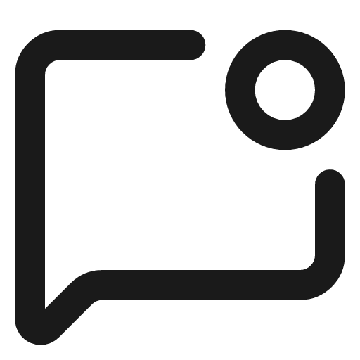 Message square dot icon, line style, from Lucide