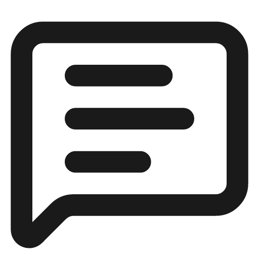 Message square text icon, line style, from Lucide