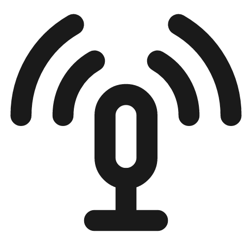 Mic signal icon, line style, from Lucide
