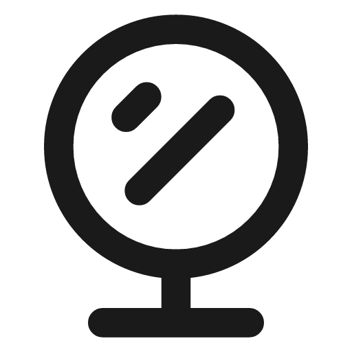 Mirror round icon, line style, from Lucide
