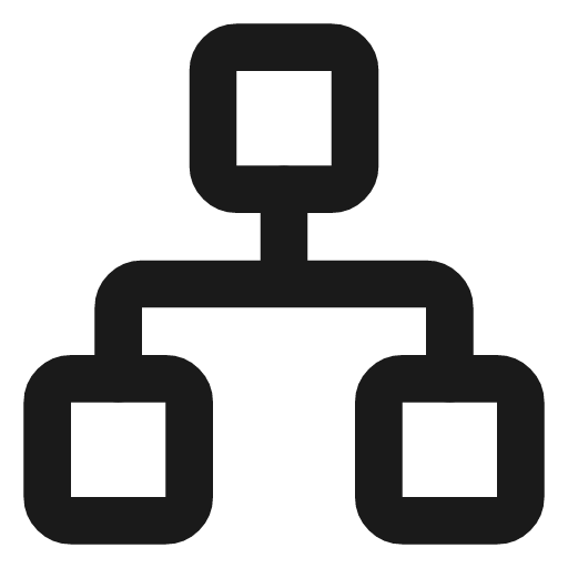 Network icon, line style, from Lucide
