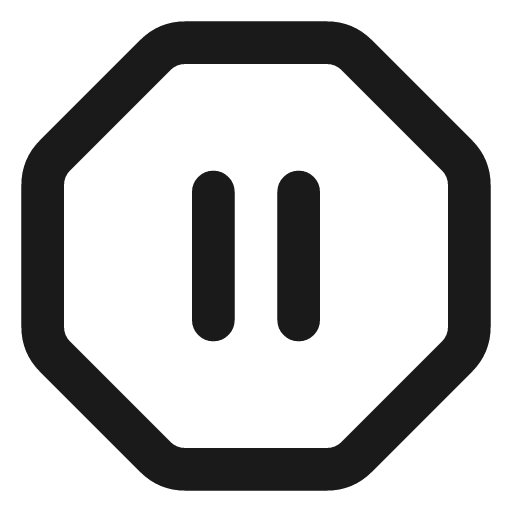Octagon pause icon, line style, from Lucide