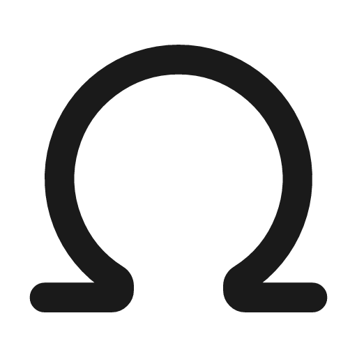 Omega icon, line style, from Lucide