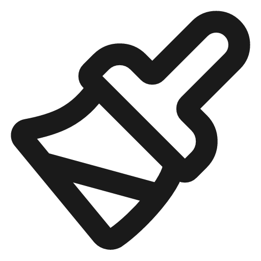 Paintbrush icon, line style, from Lucide