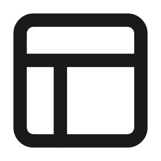 Panels top left icon, line style, from Lucide