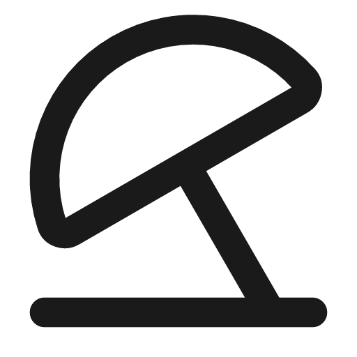 Parasol icon, line style, from Lucide
