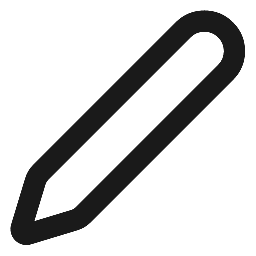 Pen icon, line style, from Lucide