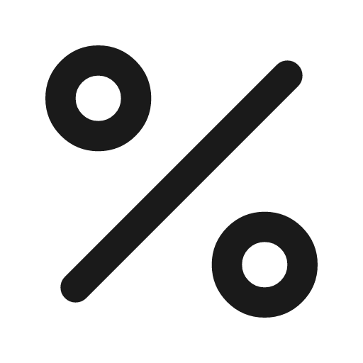 Percent icon, line style, from Lucide