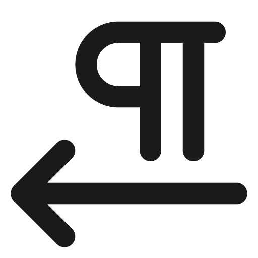 Pilcrow left icon, line style, from Lucide