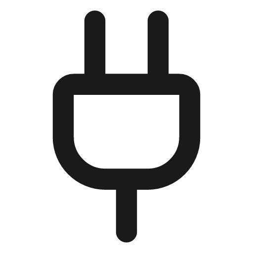 Plug icon, line style, from Lucide