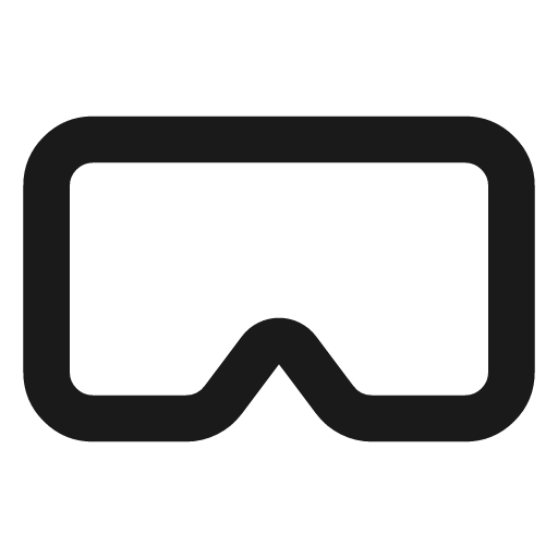 Rectangle goggles icon, line style, from Lucide