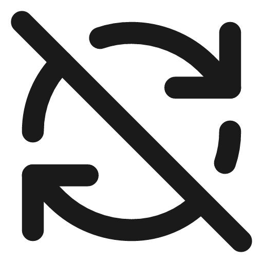Refresh cw off icon, line style, from Lucide
