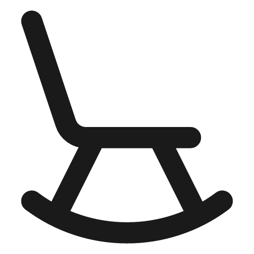 Rocking chair icon, line style, from Lucide