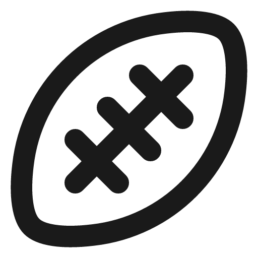 Rugby ball icon, line style, from Lucide