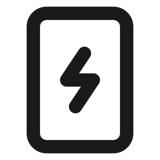 Smartphone charging icon, line style, from Lucide