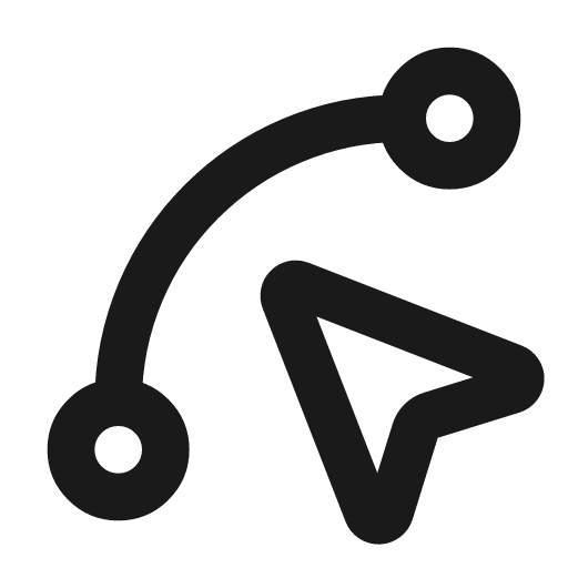 Spline pointer icon, line style, from Lucide