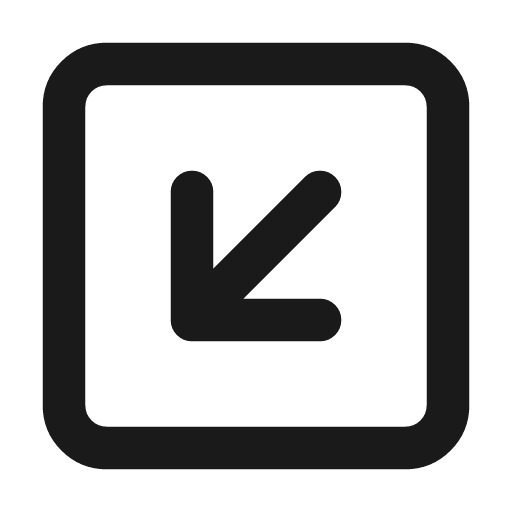 Square arrow down left icon, line style, from Lucide