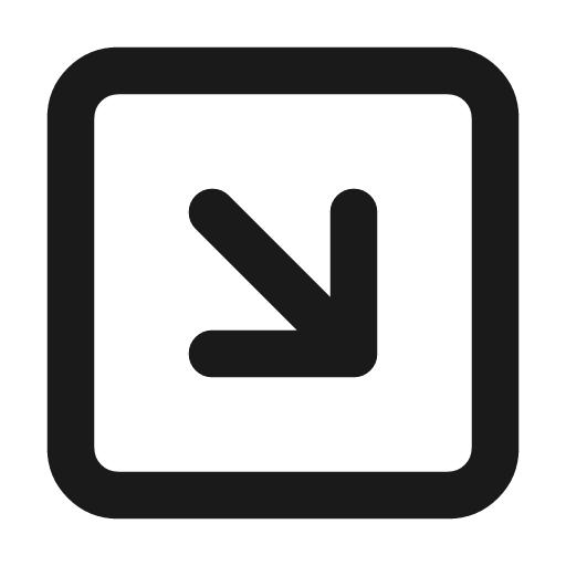 Square arrow down right icon, line style, from Lucide