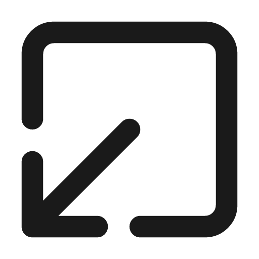 Square arrow out down left icon, line style, from Lucide