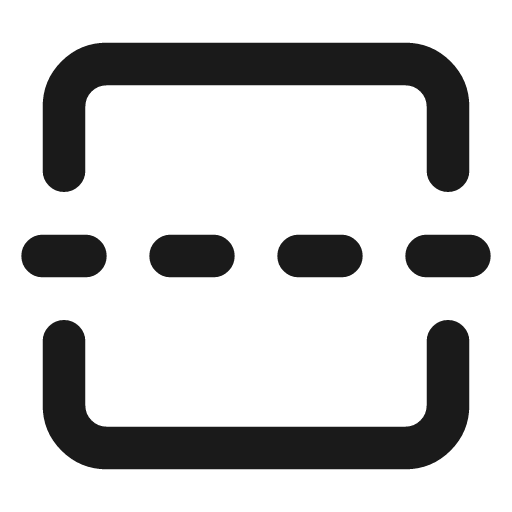 Square centerline dashed vertical icon, line style, from Lucide