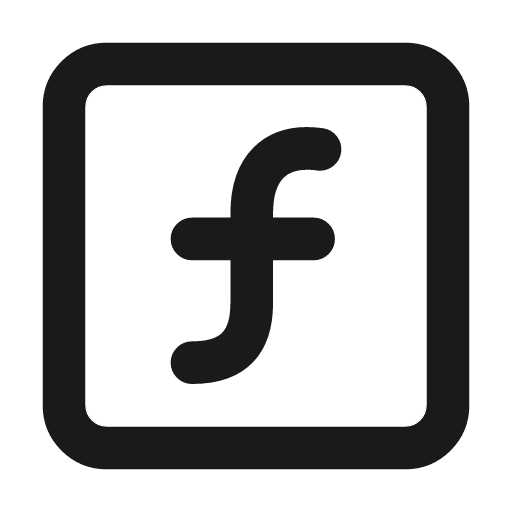 Square function icon, line style, from Lucide