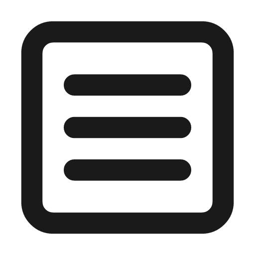 Square menu icon, line style, from Lucide