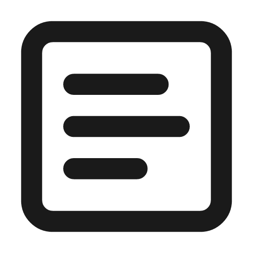 Square text icon, line style, from Lucide