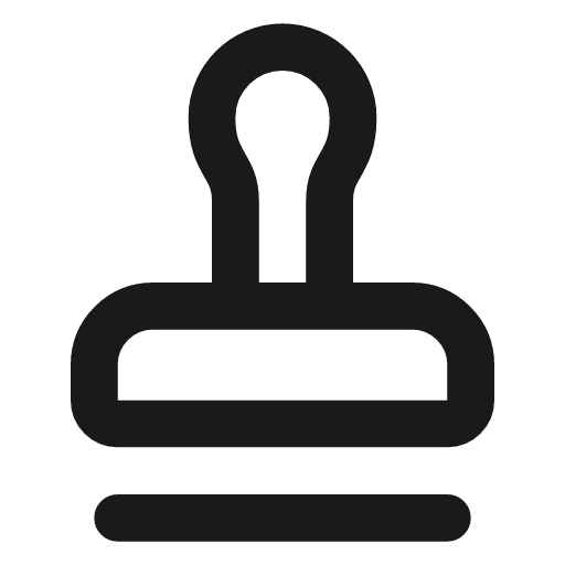 Stamp icon, line style, from Lucide