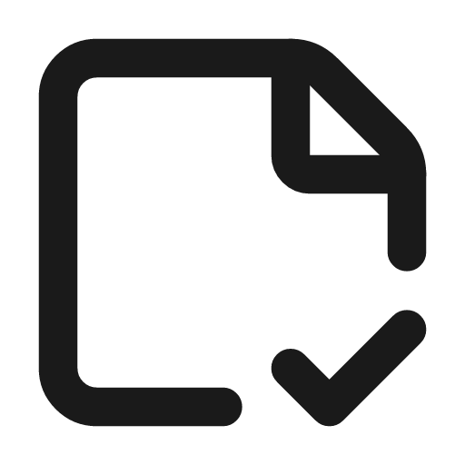 Sticky note check icon, line style, from Lucide