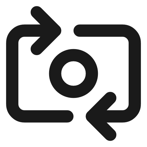 Switch camera icon, line style, from Lucide