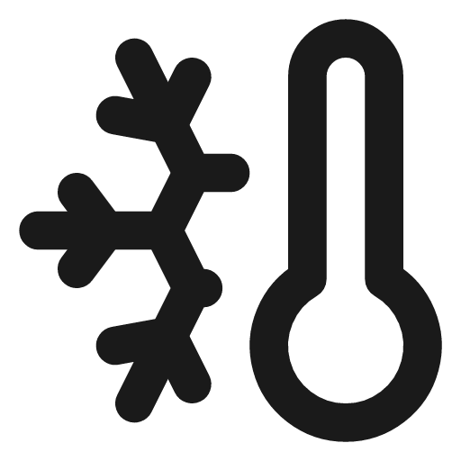 Thermometer snowflake icon, line style, from Lucide